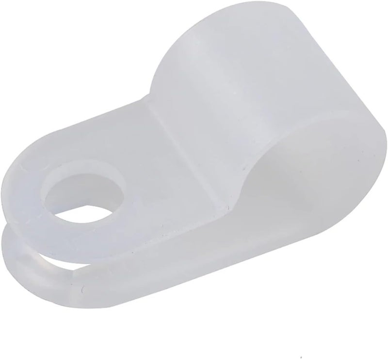 Teansic 200 Pcs White Nylon R-Type Cable Clamp 1/4 Inch Cable Organizer Assortment Kit for Wire Management - Image 1